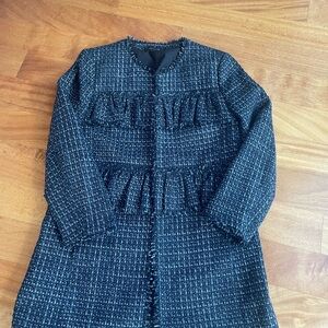 Ann Taylor Navy and Black Tweed Jacket